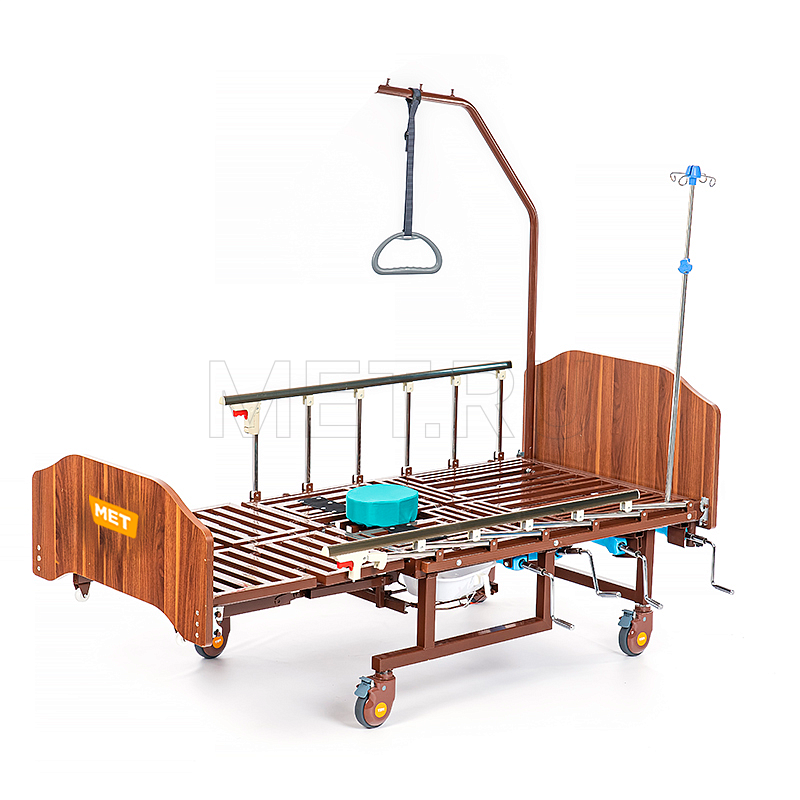 МЕТ REMEKS Медицинская кровать для ухода за лежачими больными с  переворотом, туалетом и матрасом МЕТ